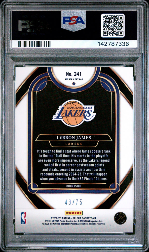 2024 Panini Select Lebron James White Disco PSA 10