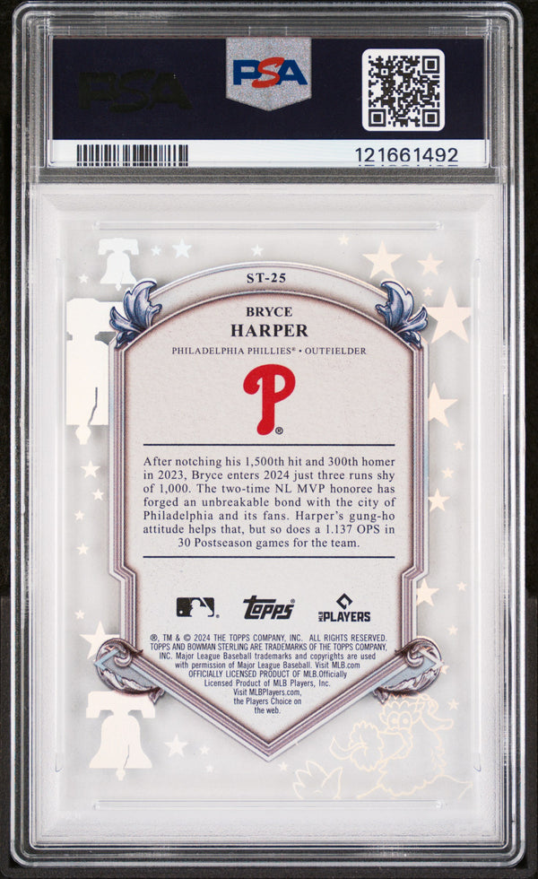 2024 Bowman Sterling Sterling Tek Bryce Harper Tek PSA 10