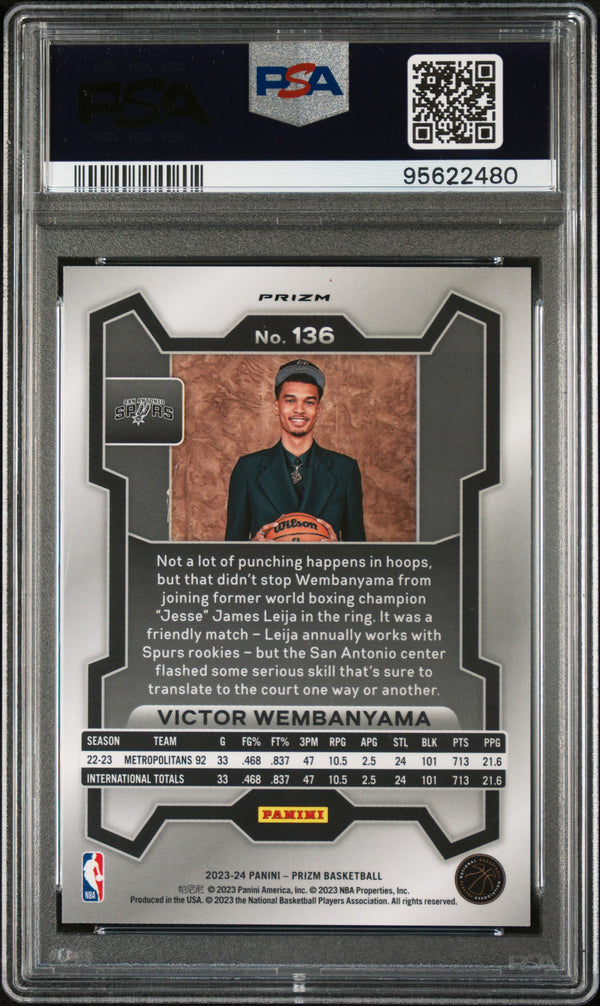2023 Panini Prizm Victor Wembanyama Variation-Fast Break PSA 8
