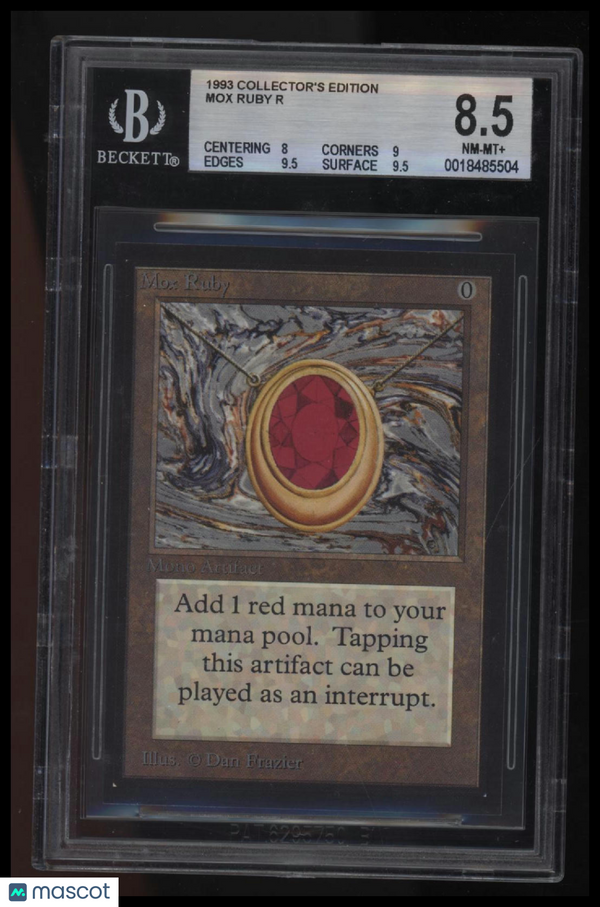 1993 Magic The Gathering Collector's Edition Mox Ruby R BGS 8.5
