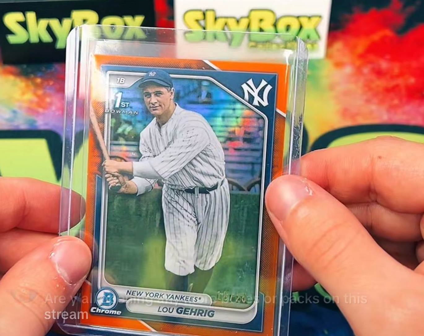 a baseball card from a live break