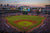 a wide view of a baseball stadium