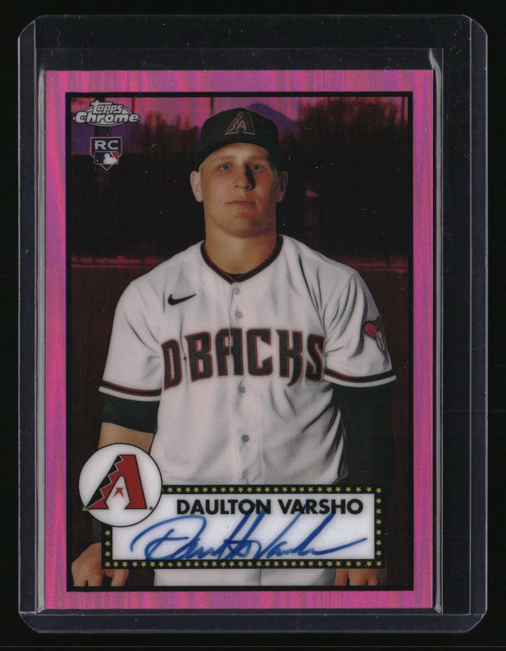 2021 Topps Chrome Platinum Anniversary Daulton Varsho Auto Pink Refractor #/15