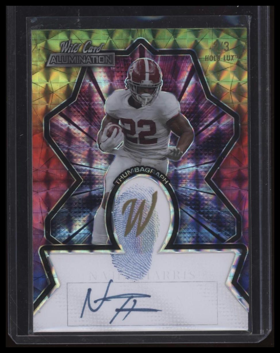 2021 Wild Card Alumination Najee Harris Thumbagraph Rainbow Holo-Lux #/3