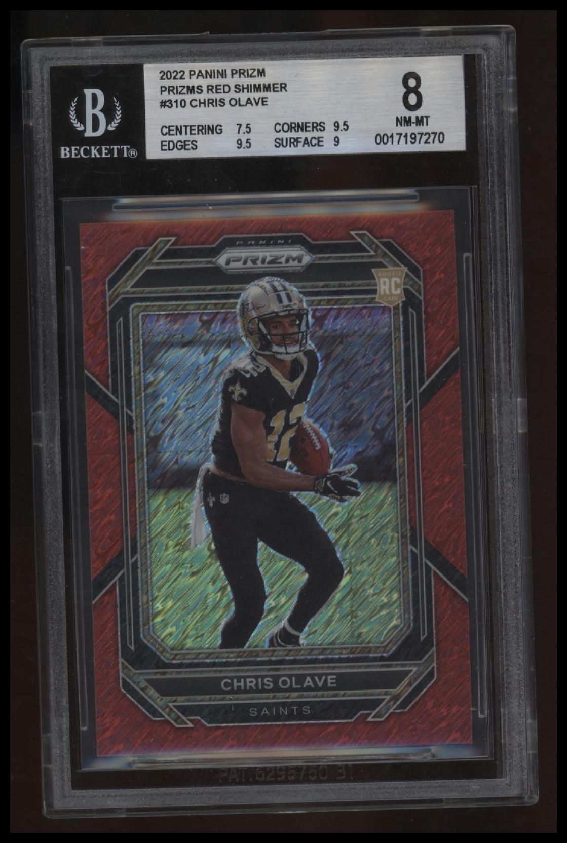 2022 Panini Prizm Prizms Red Shimmer Chris Olave BGS 8.0