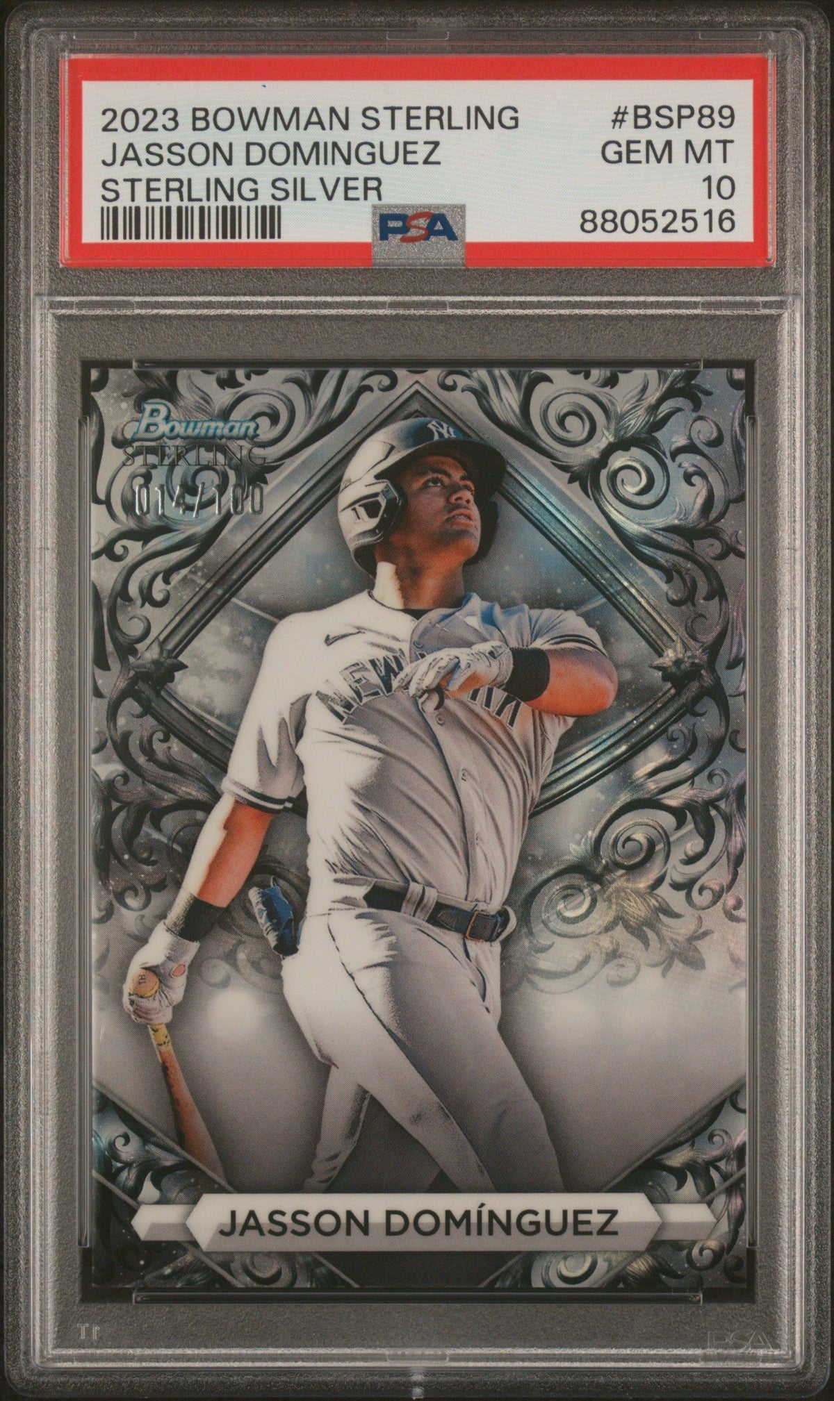 2023 Bowman Sterling #BSP89 Jasson Dominguez Sterling Silver PSA 10