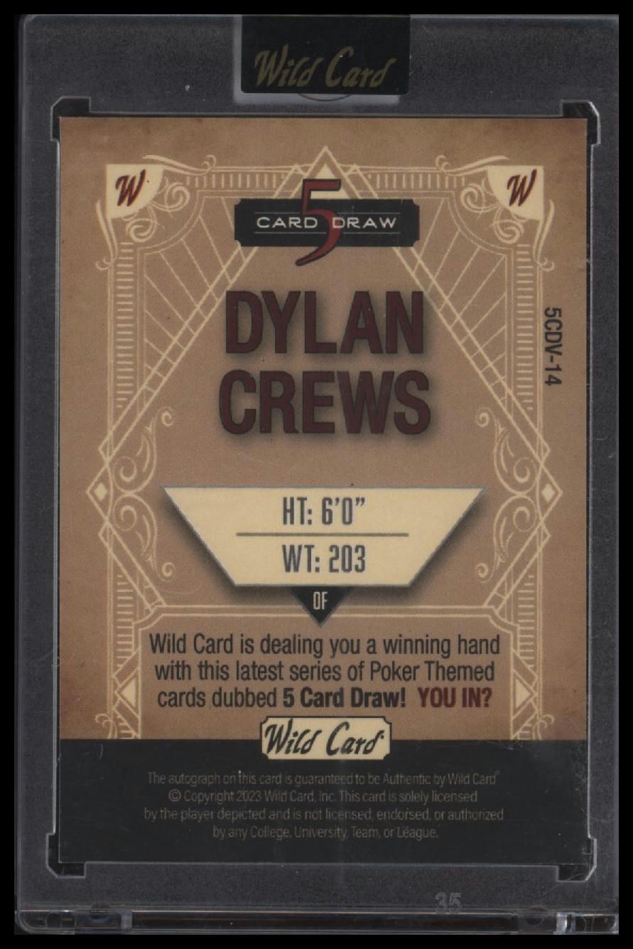 2023 Wild Card Dylan Crews 5 Card Draw Auto #2/2