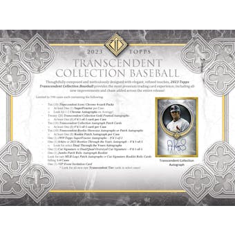 2023 Topps Transcendent Case Break Ticket - 1 Random Spot