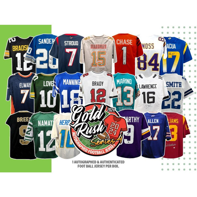 2024 Gold Rush Autographed Football Jersey Series 4 Box