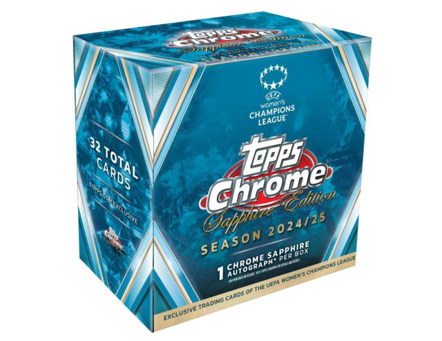 2024/25 Topps Chrome Sapphire UEFA Womens Champions League Soccer Hobby Box
