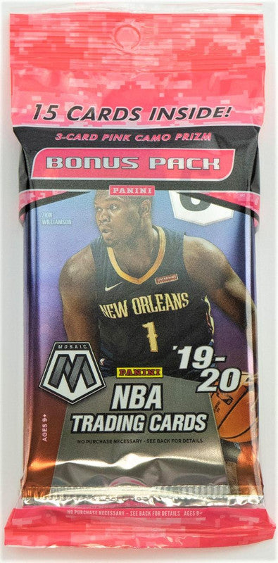 2019/20 Panini Mosaic Basketball Cello Multi Pack (Pink Camo Prizms)