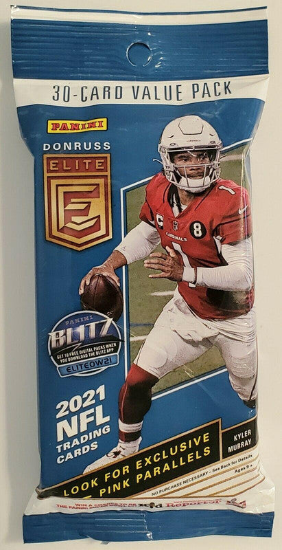 2021 Panini Donruss Elite Football Jumbo Value Pack (Pink Parallels!) (Lot of 12 = 1 Box!)