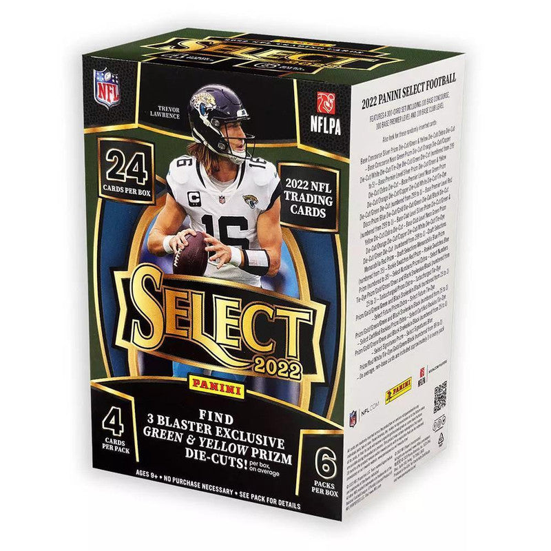2022 Panini Select Football 6-Pack Blaster Box (Green &amp; Yellow Die-Cuts!)