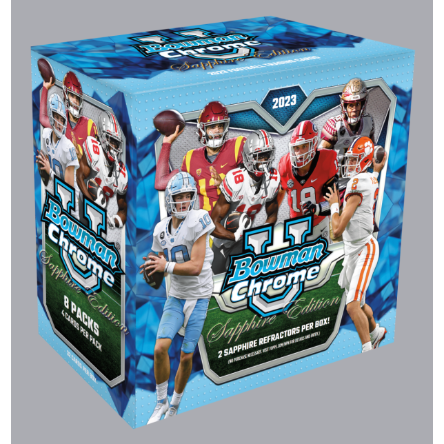 2023 Bowman University Chrome Football Sapphire Edition Hobby Box