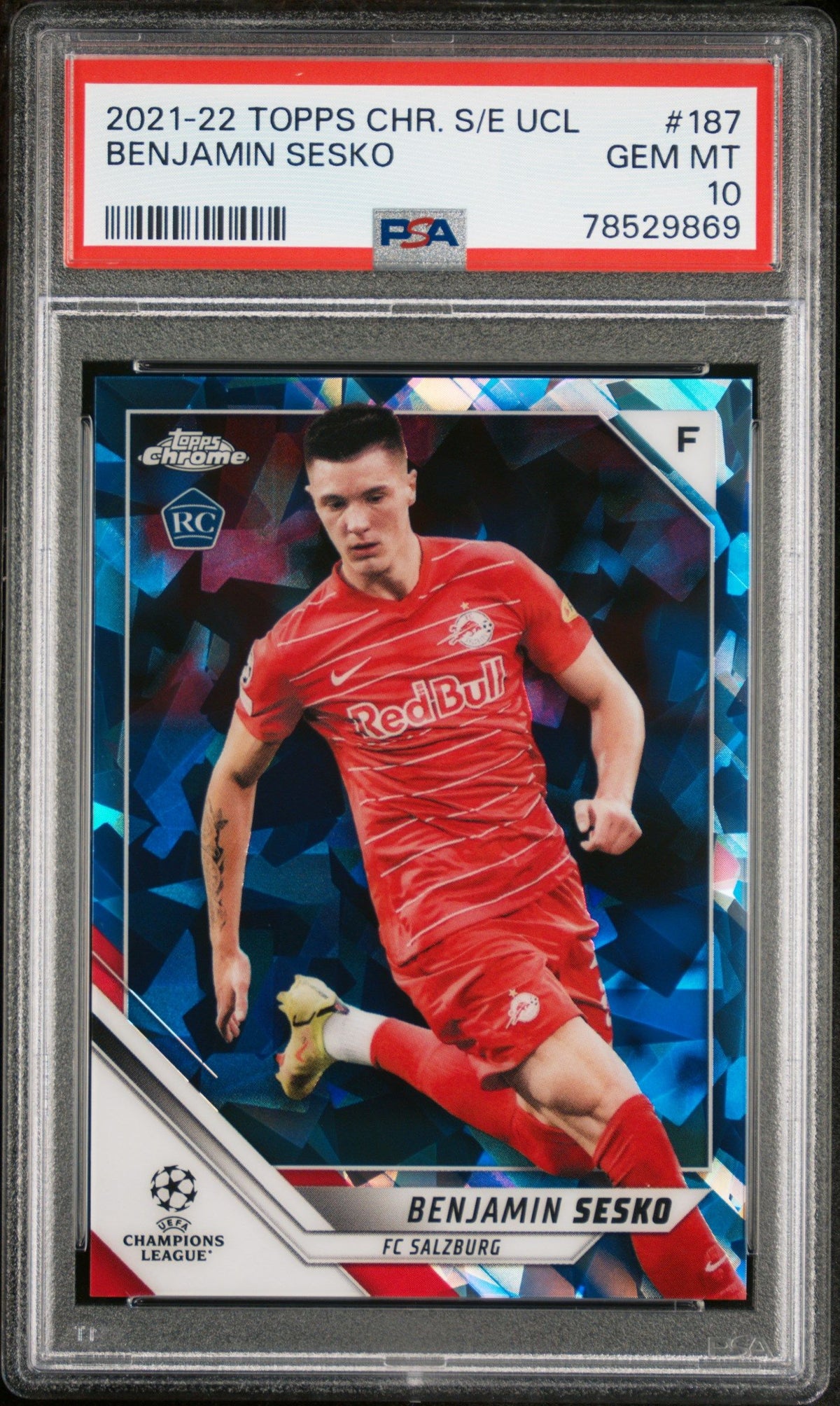 2021-2022 Topps Chrome Sapphire Edition #187 Benjamin Sesko PSA 10