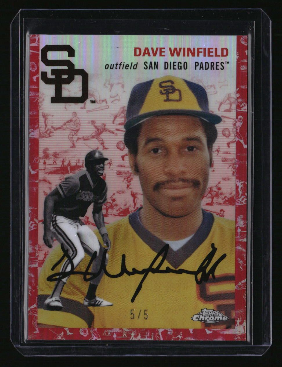 2023 Topps Chrome Dave Winfield Platinum Toile Cream/Red Refractor #/5