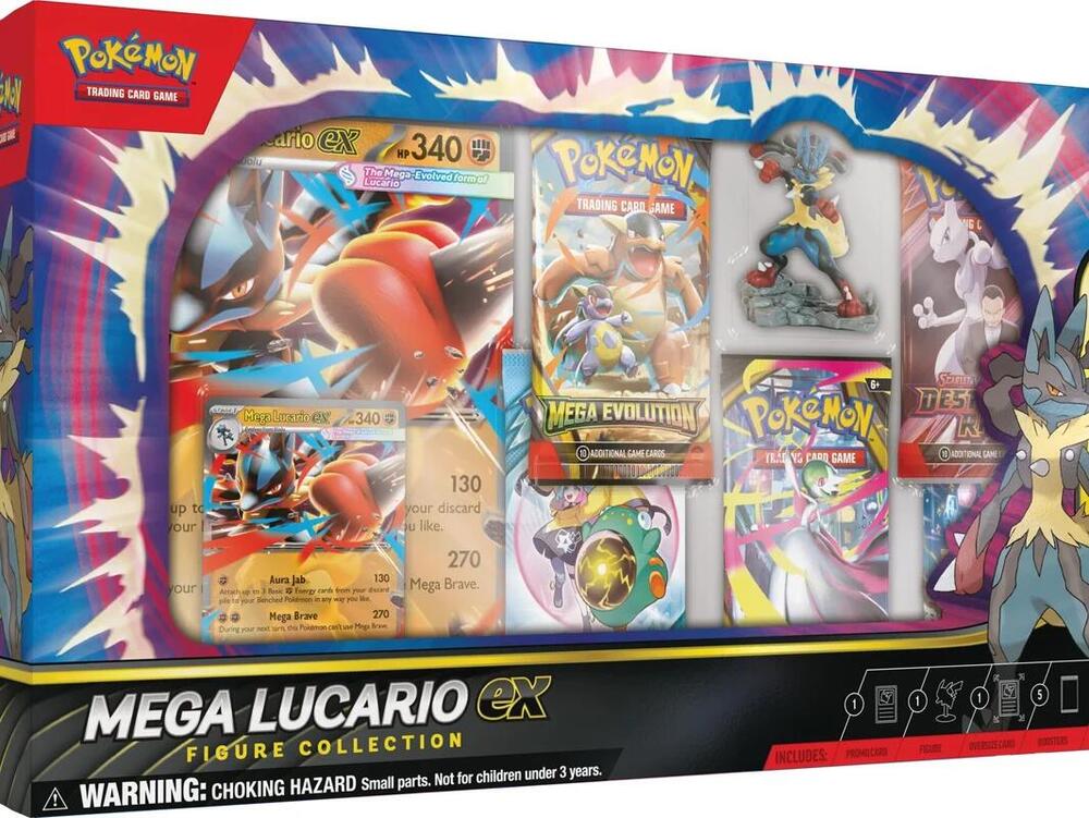 Pokemon TCG: Mega Evolution - Lucario Ex Premium Figure Collection Box Pokemon TCG: Mega Evolution - Lucario Ex Premium Figure Collection Box