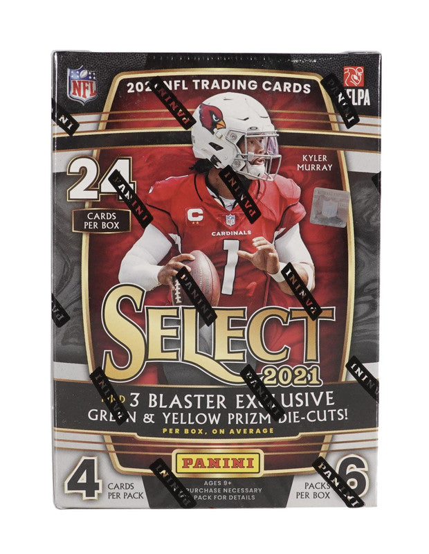 2021 Panini Select Football 6-Pack Blaster Box (Green &amp; Yellow Prizms!)