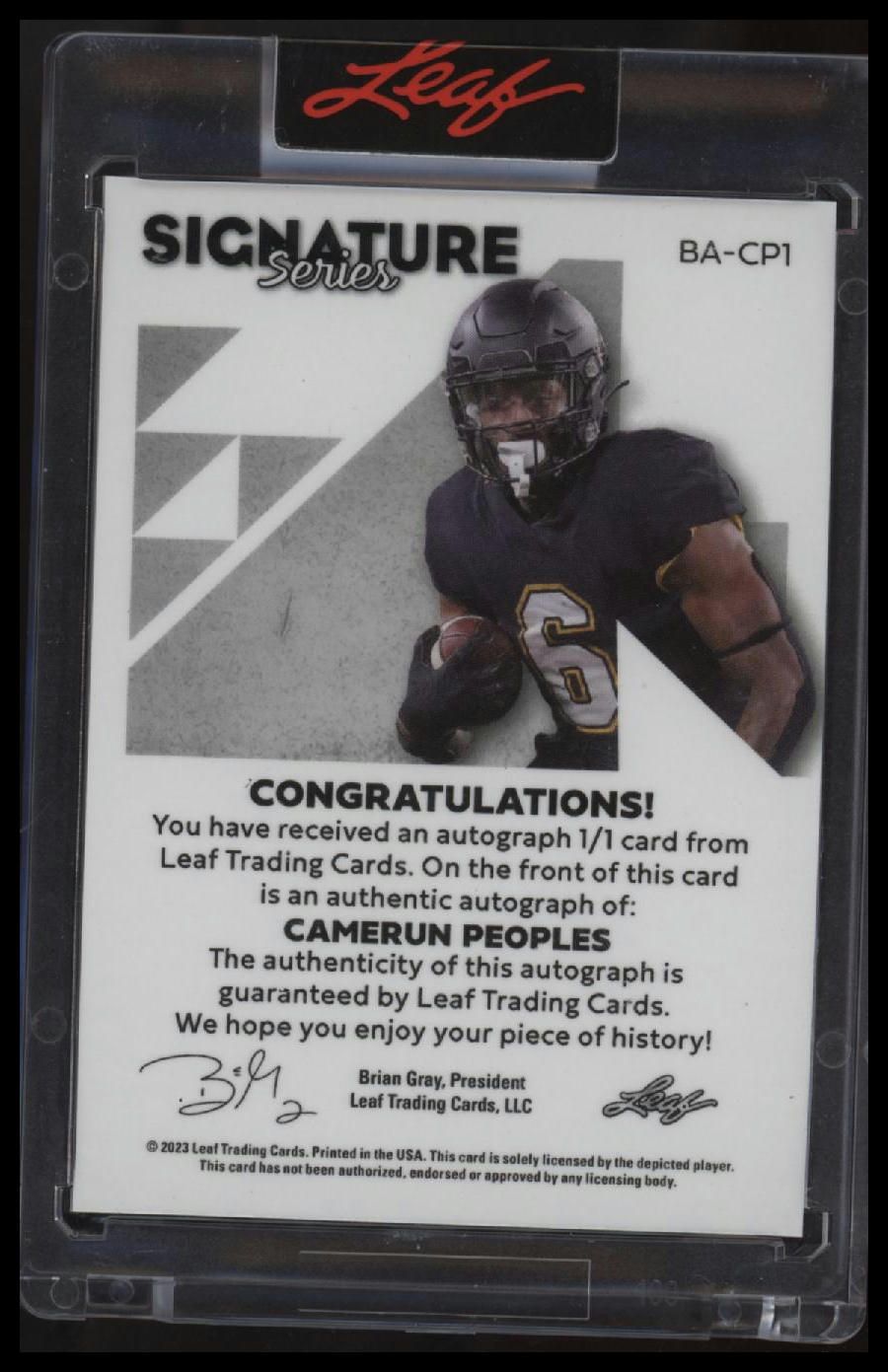 2023 Leaf Signature Series Camerun Peoples #/1