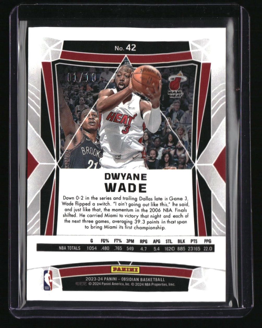 2023-24 Panini Obsidian Dwayne Wade Electric Etch Molten Mojo #/10