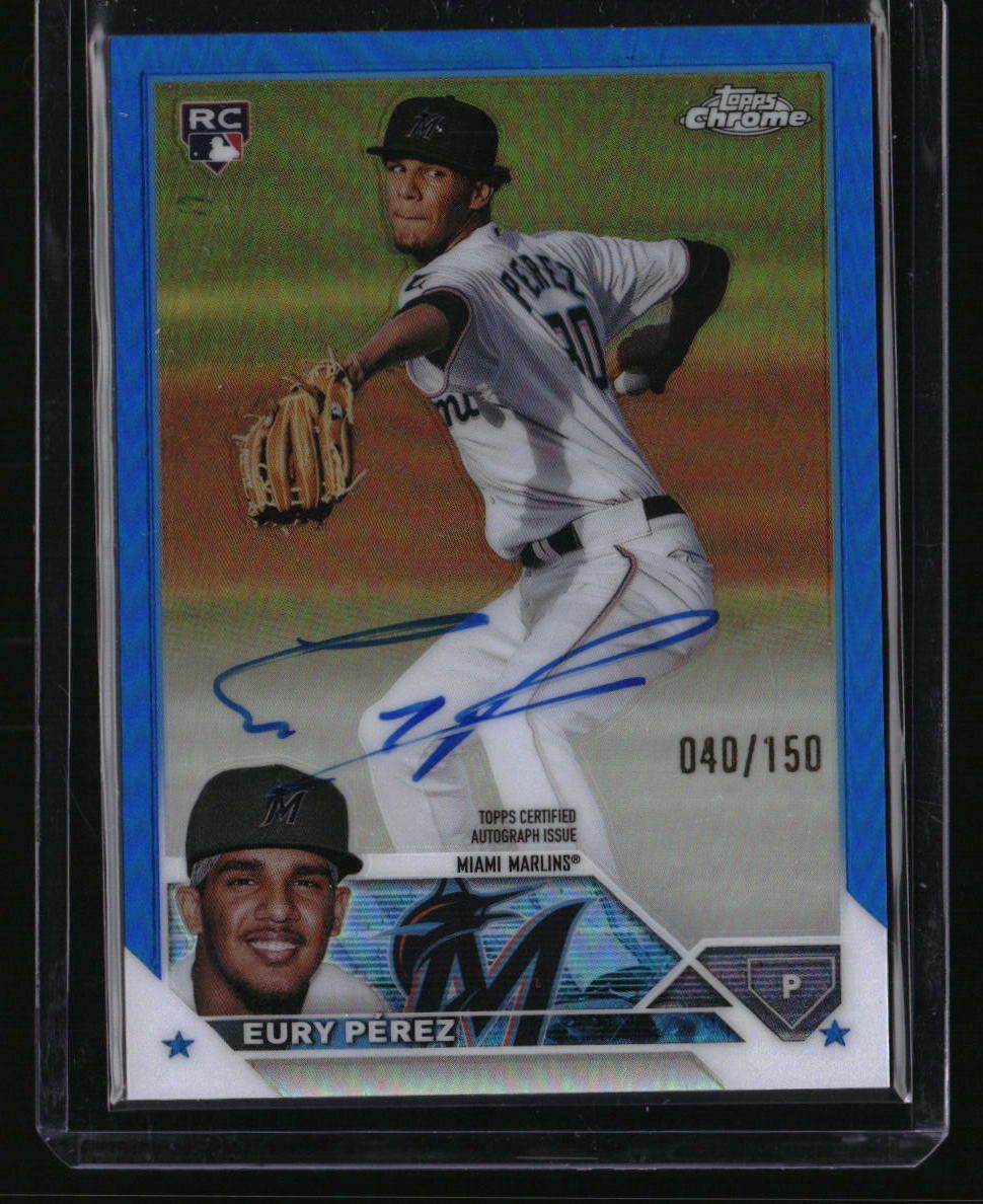 2023 Topps Chrome Update Eury Pérez Autographs Blue