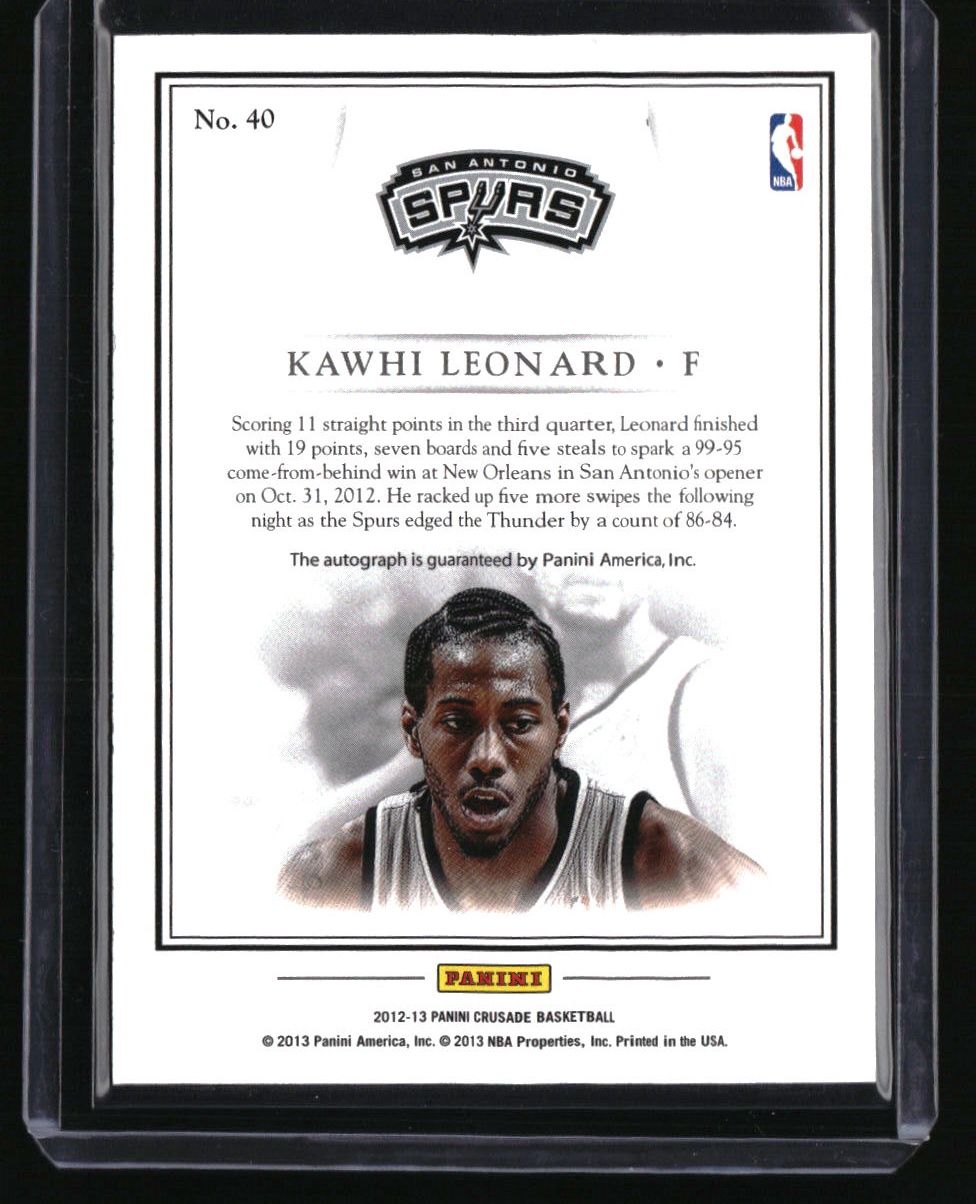 2012-13 Panini Crusade Kawhi Leonard Quest Autographs