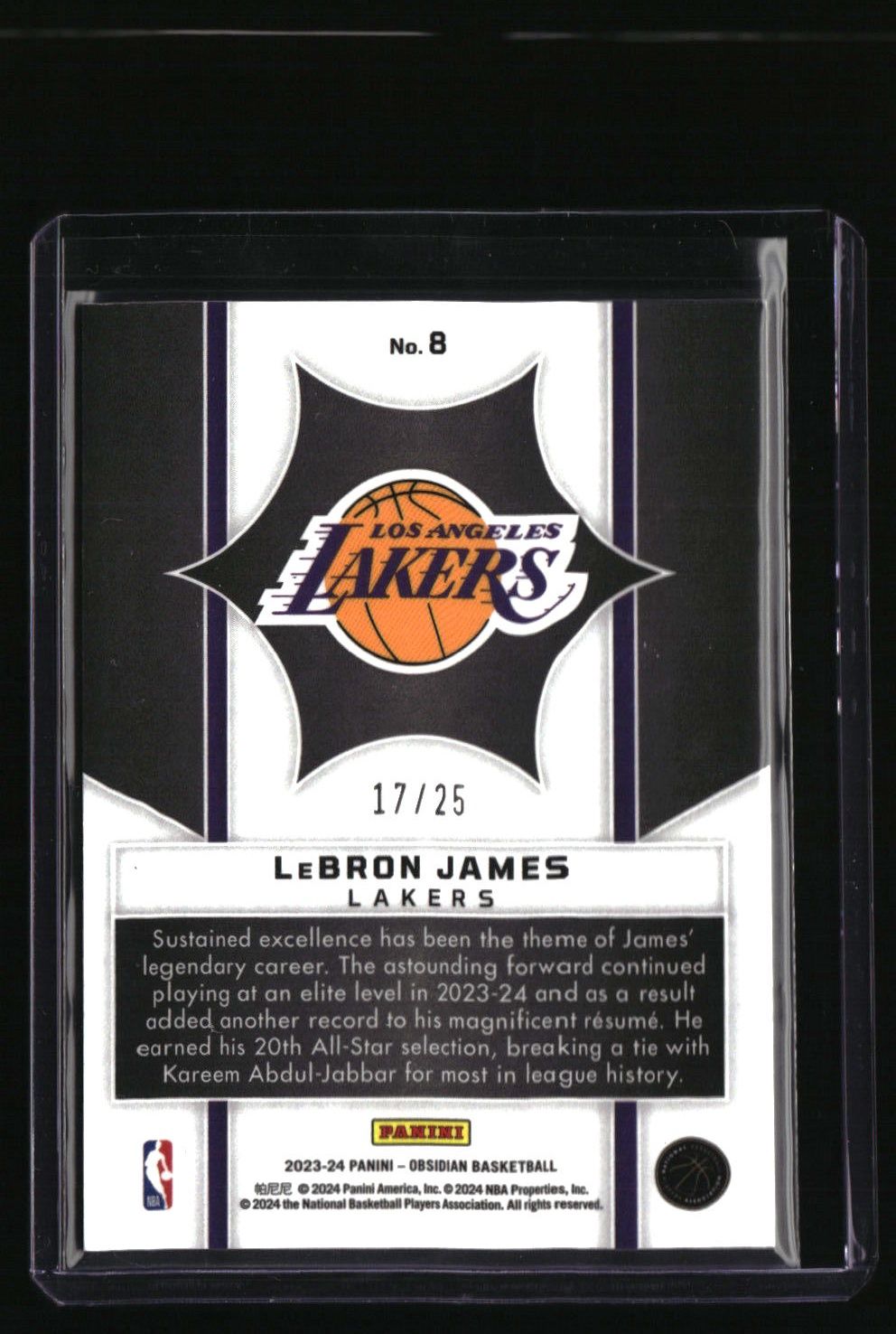 2023-24 Panini Obsidian LeBron James Supernova Electric Etch Green #/25