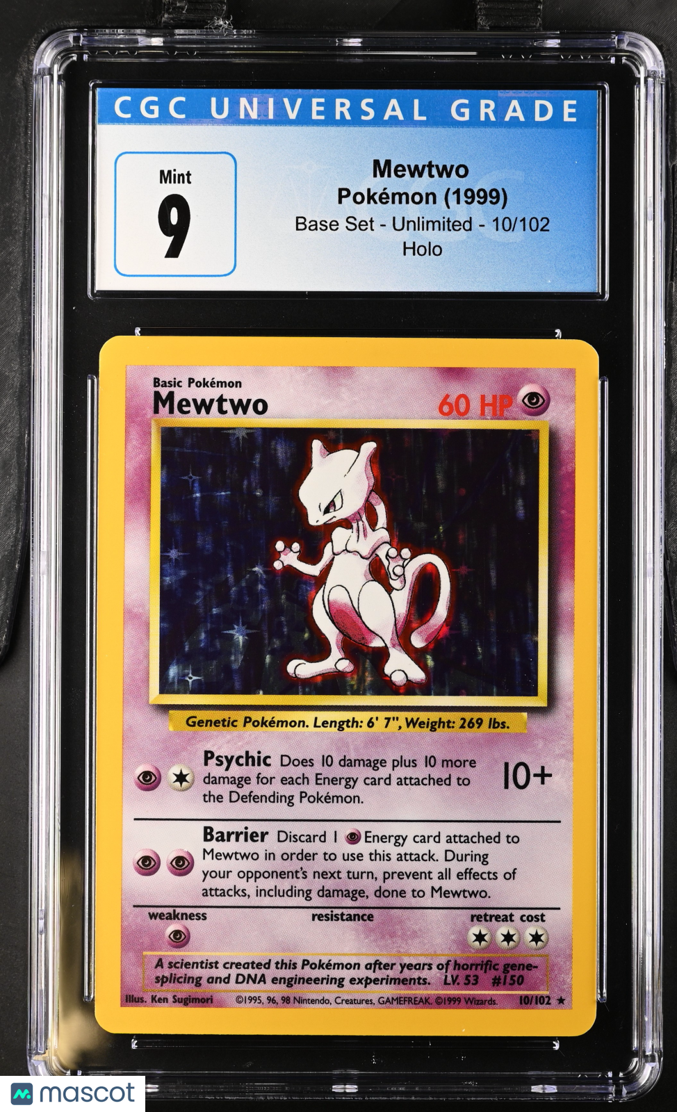 CGC 9 graded Mewtwo Pokémon card