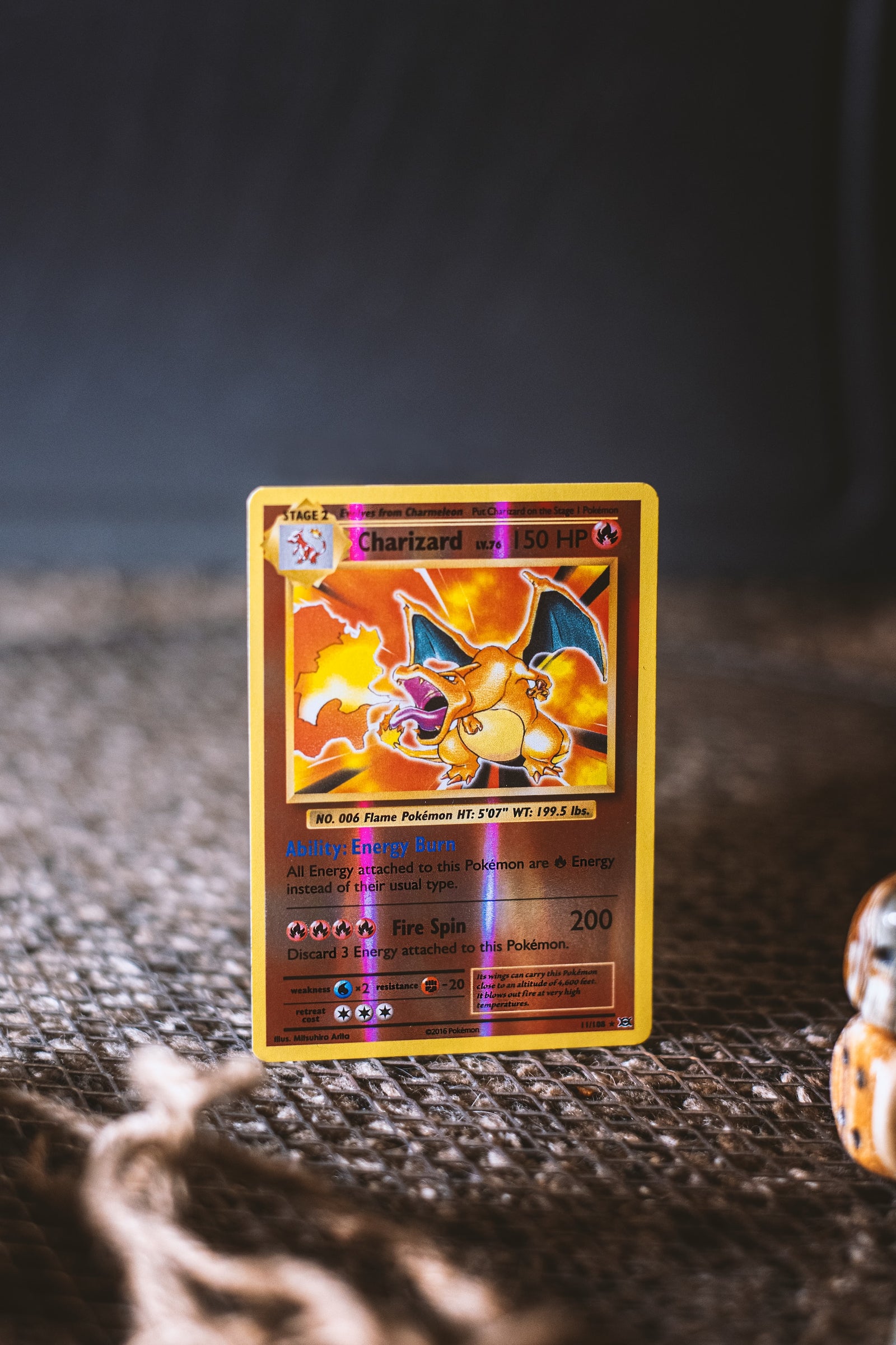 a shiny Pokémon trading card