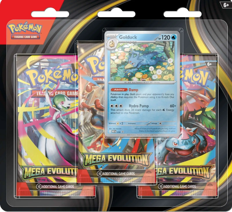 Pokemon TCG: Mega Evolution - 3-Pack Blister (Golduck)
