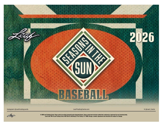 2026 Leaf Seasons in the Sun Baseball Hobby Box