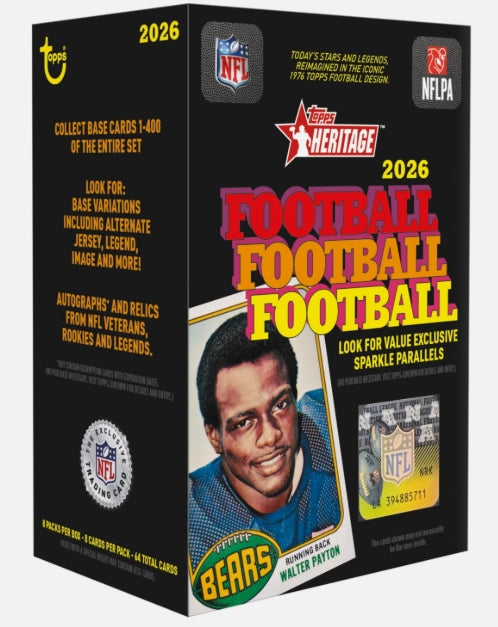 2026 Topps Heritage Football Blaster Box (PRE-ORDER)