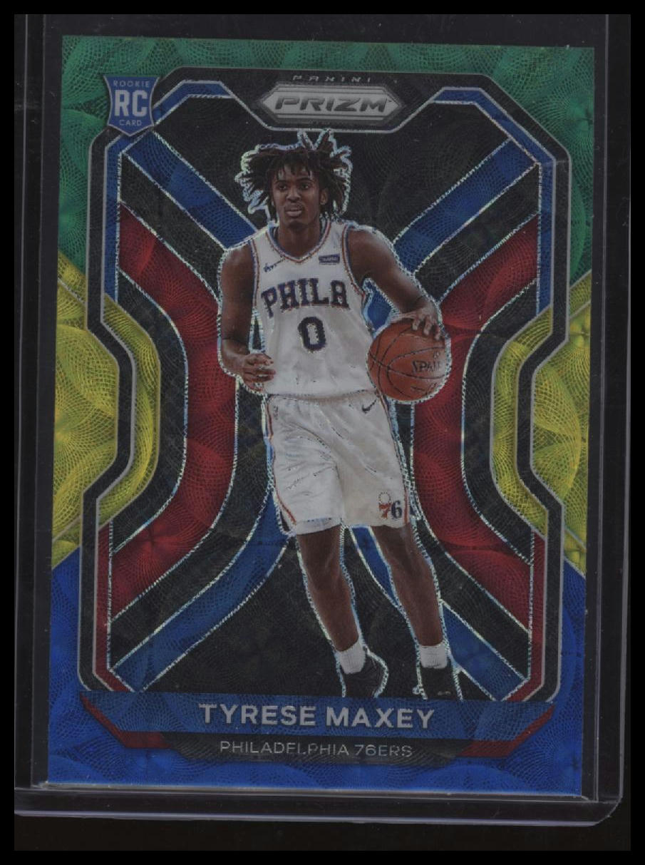 2020-21 Panini Prizm Tyrese Maxey Green, Yellow, Blue Choice