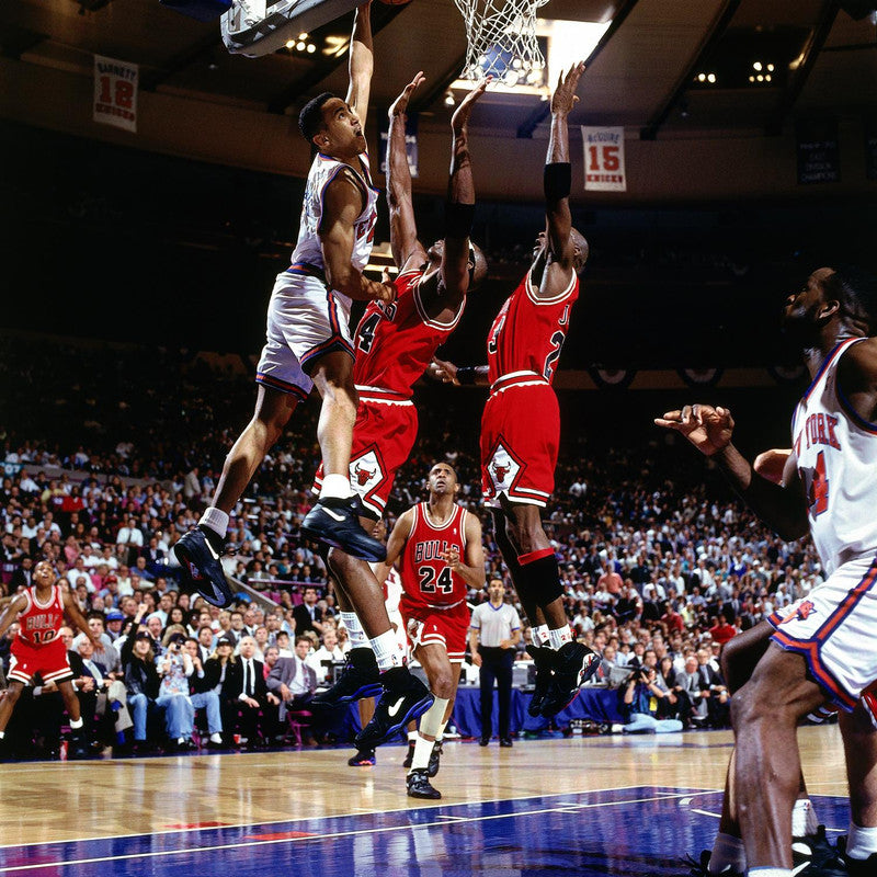 John Starks MJ Dunking Autographed Photo