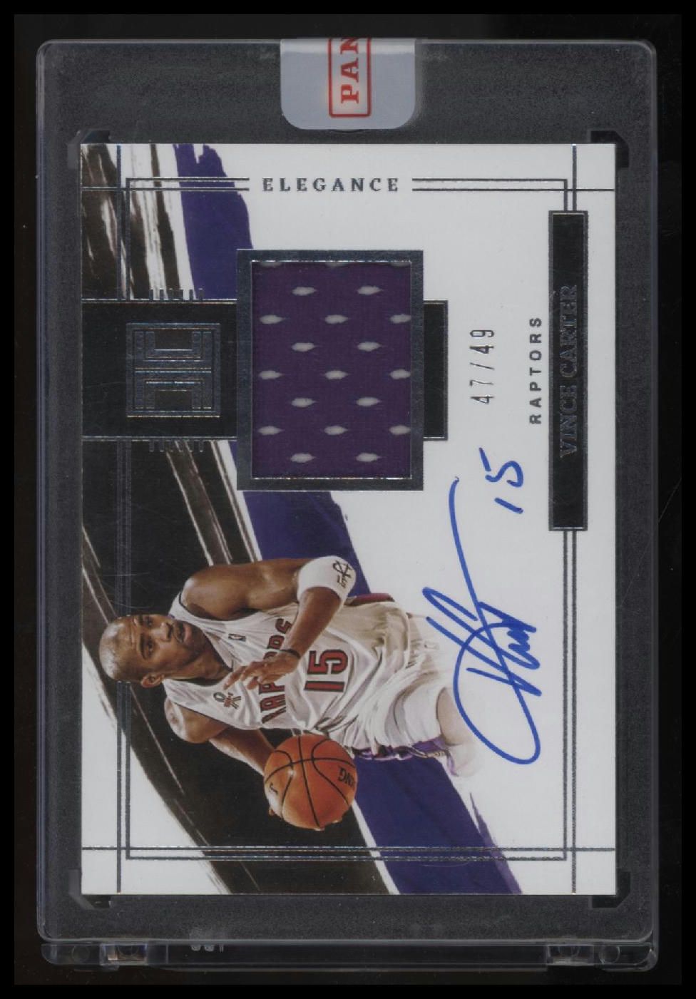 2021-22 Panini Impeccable Vince Carter Elegance Retired Jersey Autographs #/49