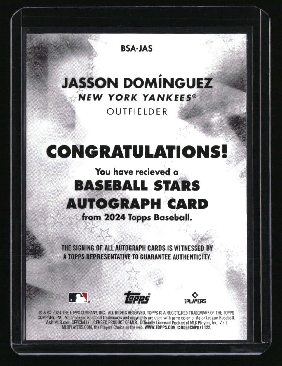 2024 Topps Jasson Domínguez Baseball Stars Autographs (Series One)