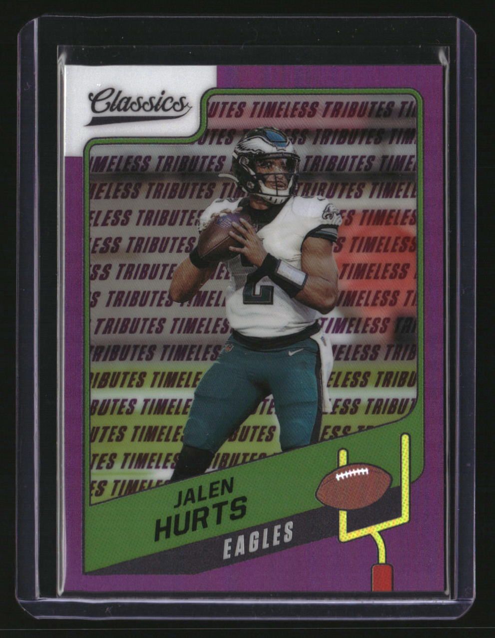 2021 Panini Classics Jalen Hurts Premium Edition Timeless Tributes Purple #/35