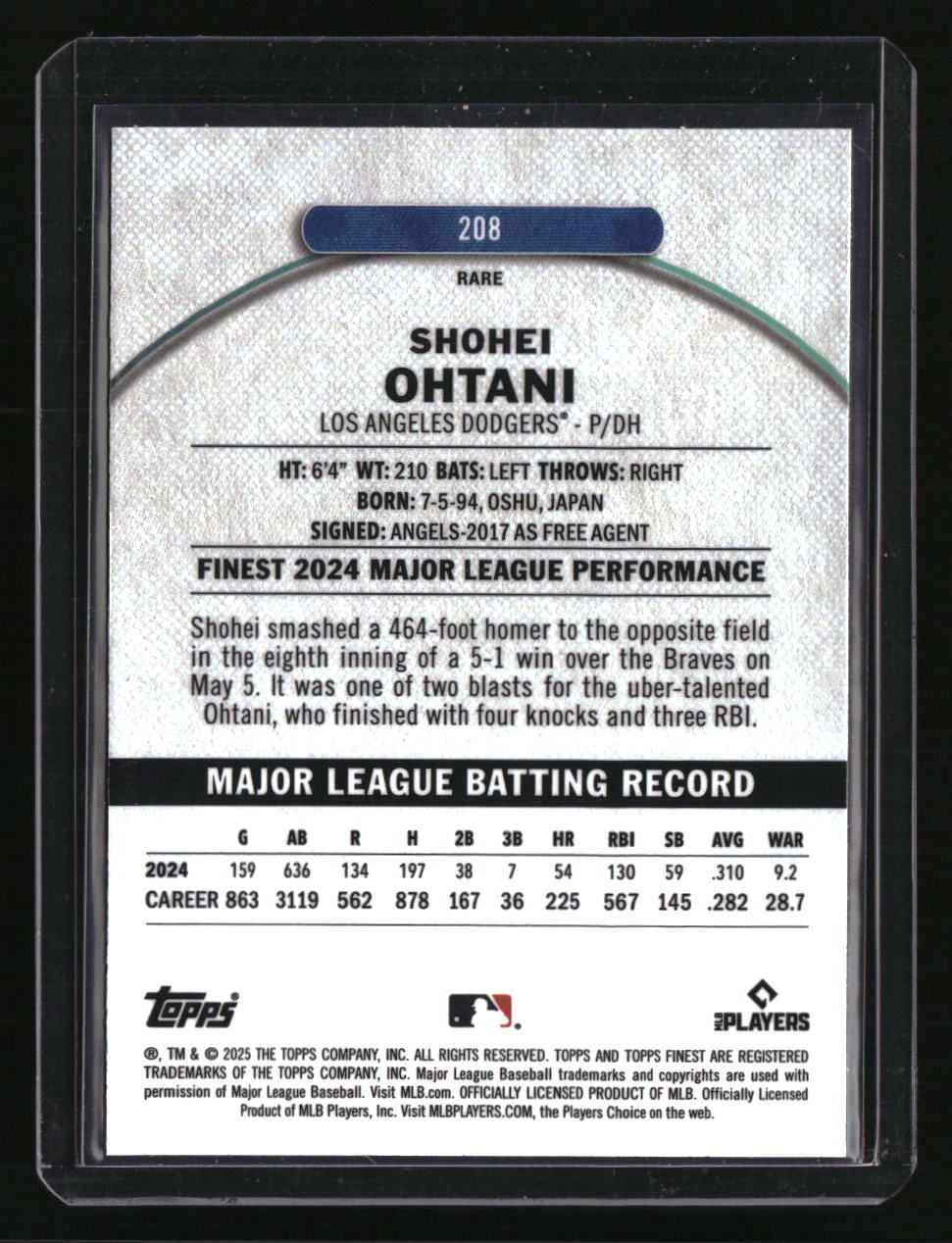 2025 Finest Shohei Ohtani - Rare