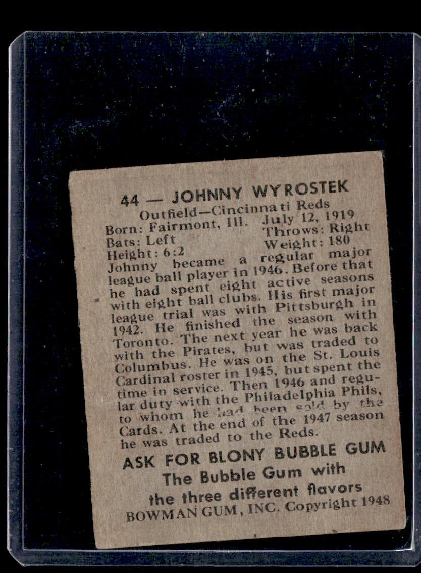 1948 Bowman Johnny Wyrostek