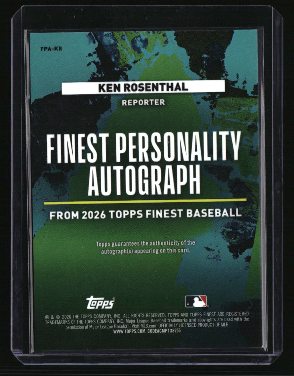 2026 Finest Ken Rosenthal Finest Personality Autographs