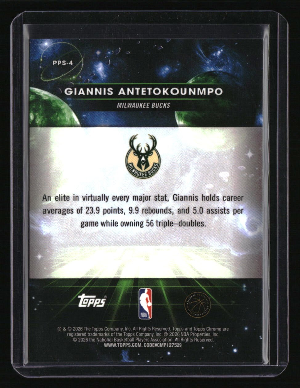 2025-26 Topps Chrome Cosmic Giannis Antetokounmpo Planetary Pursuit Sun