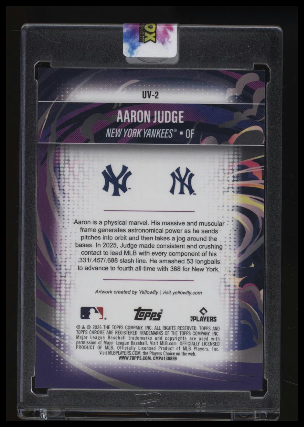 2026 Topps Chrome Aaron Judge Ultraviolet