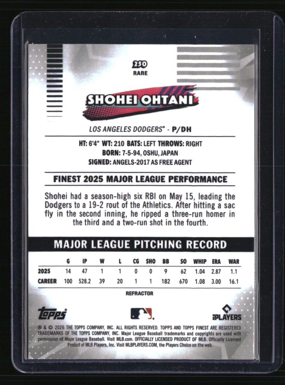 2026 Finest Shohei Ohtani Rare Refractors