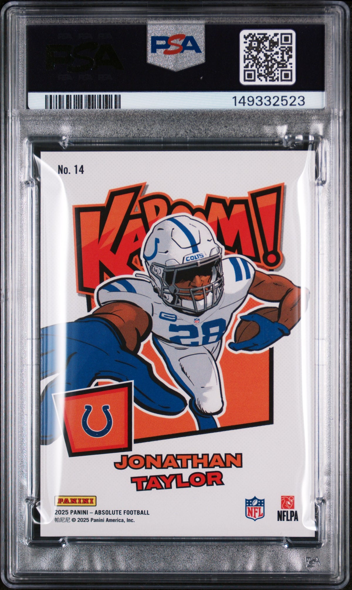 2025 Panini Absolute Kaboom! Horizontal Jonathan Taylor PSA 8