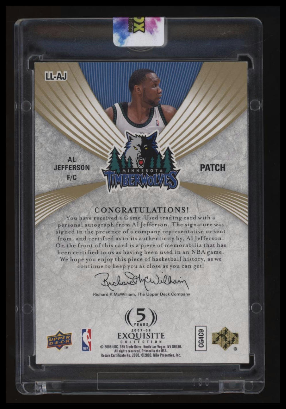 2007-08 Upper Deck Exquisite Collection Al Jefferson Limited Logos #/50