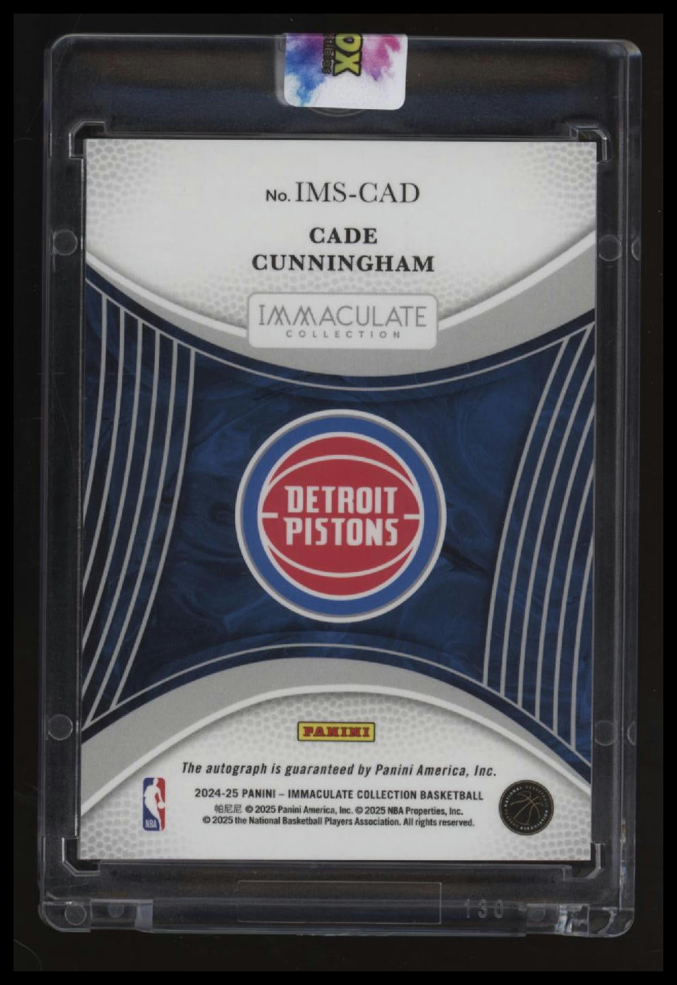 2024-25 Panini Immaculate Collection Cade Cunningham Signatures #/75