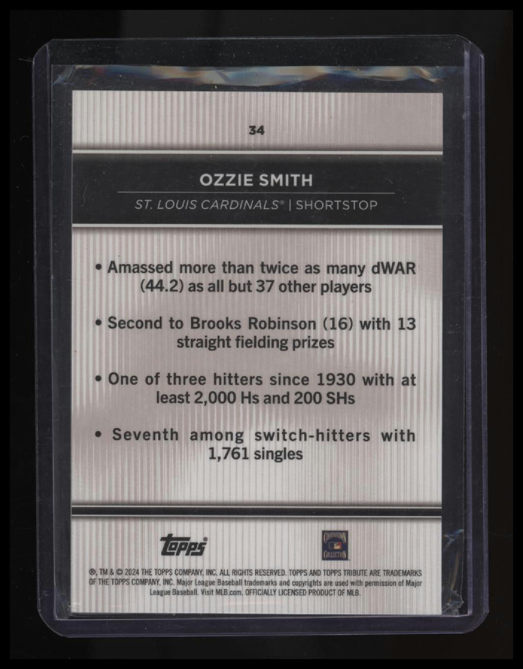 2024 Topps Tribute Ozzie Smith Purple #/50
