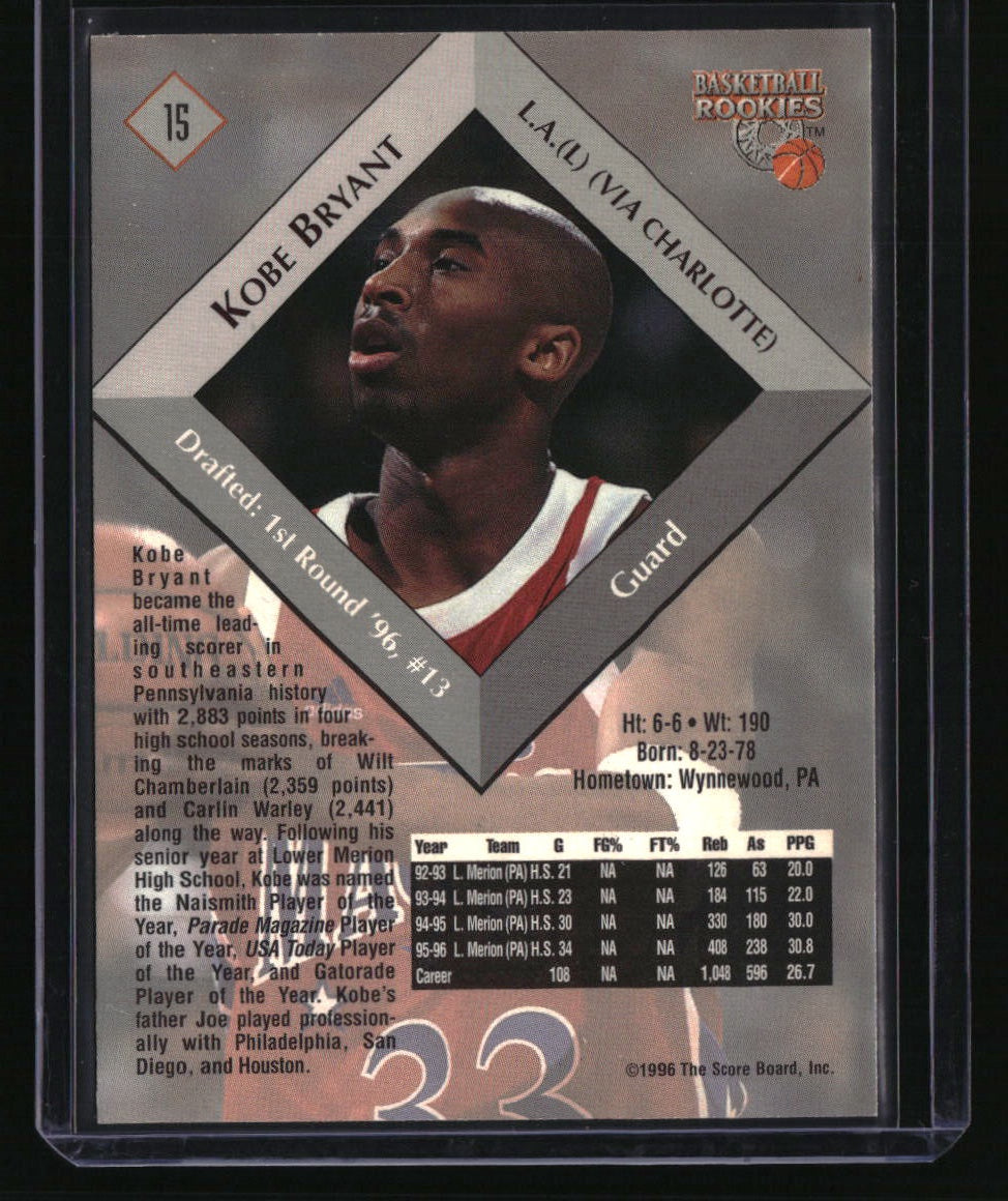 1996 Score Board Rookies Kobe Bryant