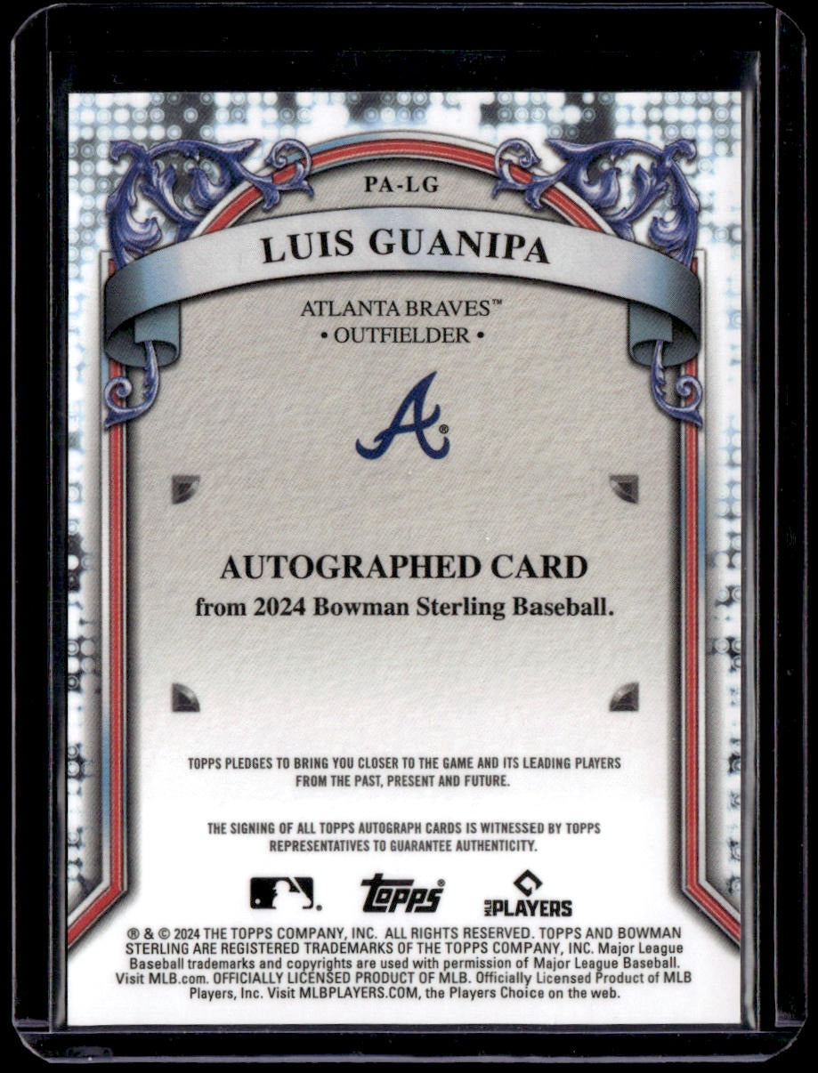 2024 Bowman Sterling Luis Guanipa Prospect Auto Blue Sterling Scintillate #/25