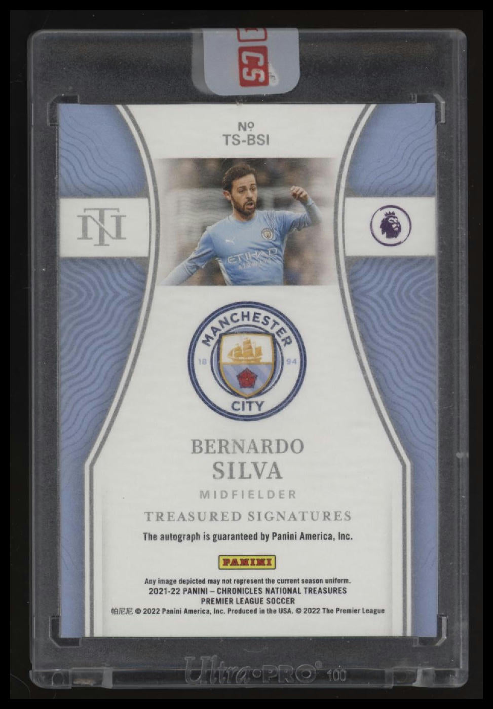 2021-22 Panini Chronicles Bernardo Silva Treasured Signature Premier League #/89